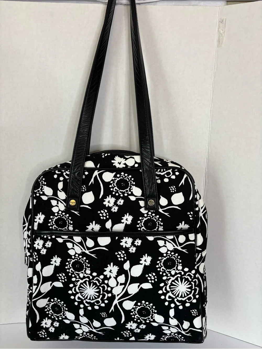 Thirty-One Black and White Floral Organizing Utility Tote